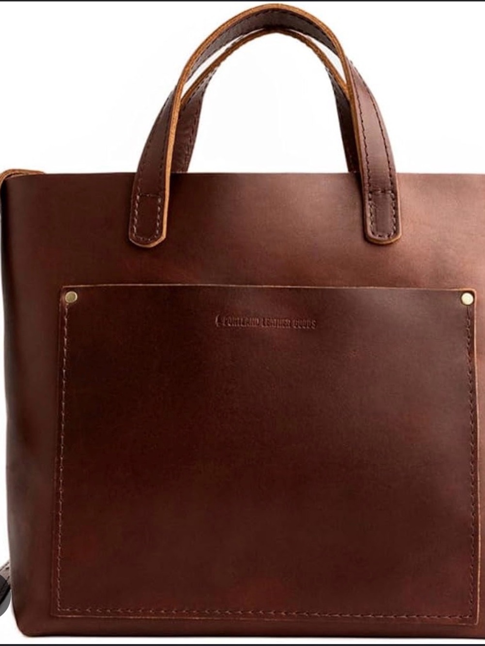 Portland Leather Medium Cross-Body Tote with Zipper in Cognac